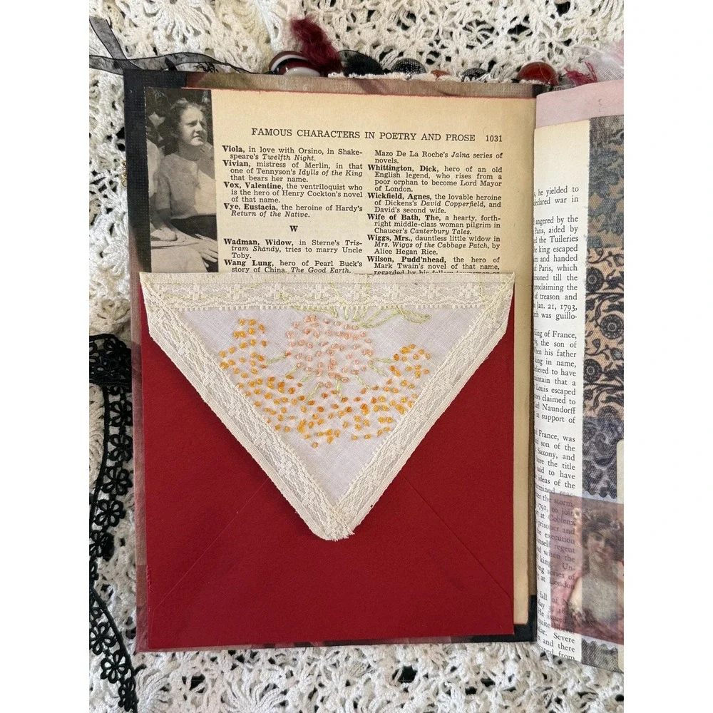 Vintage Style Handmade Junk Journal, featuring Black Lace